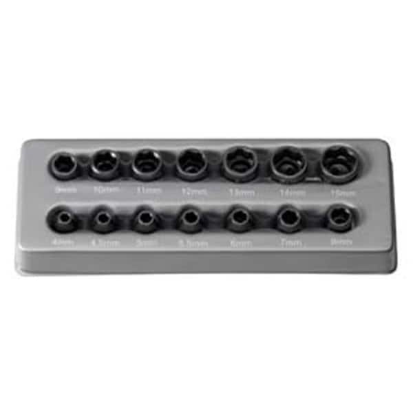 Grey Pneumatic Eagle GY9714M 1/4" Surface Drive 14 Pieces Standard Metric Set - GY9714M