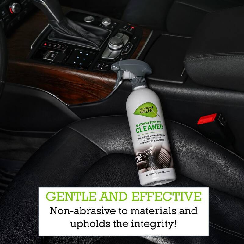 ALL MIGHTY GREEN 24 oz. Automotive Interior Surface Cleaner; Eco-Friendly; VOC Free; Non-Toxic; Trigger Spray Bottle(2-Pack) - AMG-IC2400-01EC