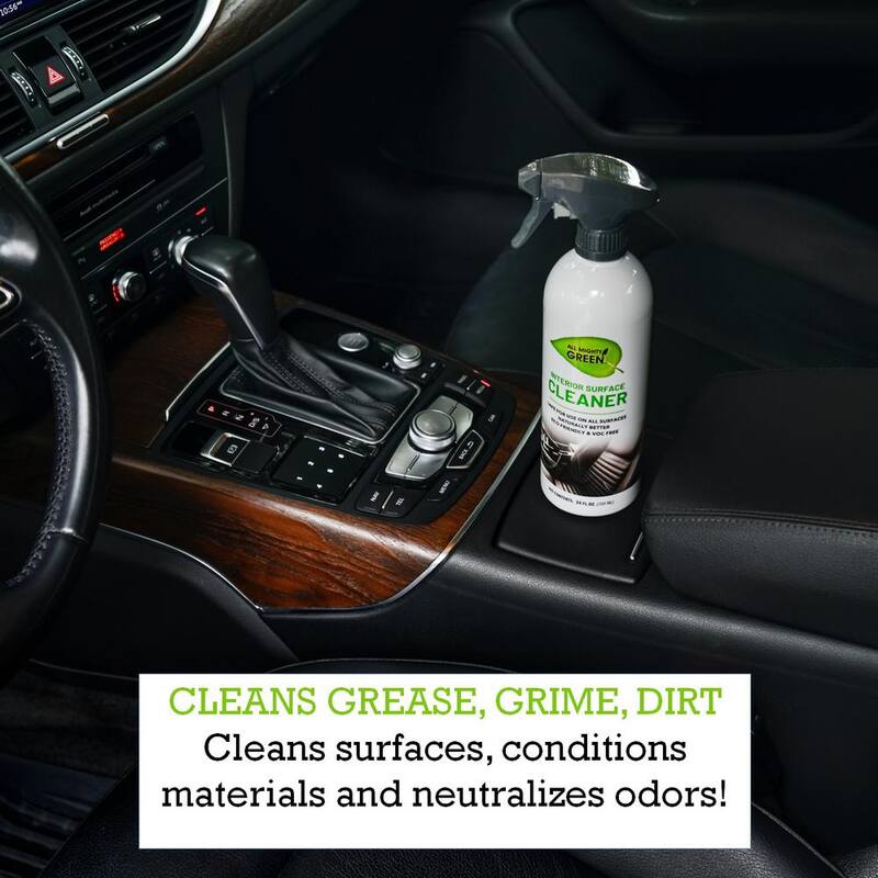 ALL MIGHTY GREEN 24 oz. Automotive Interior Surface Cleaner; Eco-Friendly; VOC Free; Non-Toxic; Trigger Spray Bottle(2-Pack) - AMG-IC2400-01EC