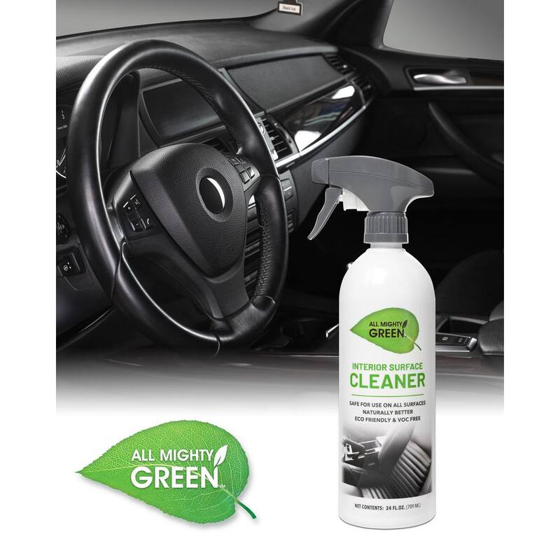 ALL MIGHTY GREEN 24 oz. Automotive Interior Surface Cleaner; Eco-Friendly; VOC Free; Non-Toxic; Trigger Spray Bottle(2-Pack) - AMG-IC2400-01EC