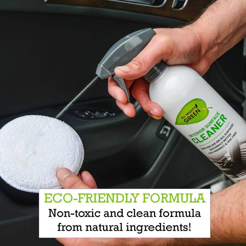 ALL MIGHTY GREEN 24 oz. Automotive Interior Surface Cleaner; Eco-Friendly; VOC Free; Non-Toxic; Trigger Spray Bottle(2-Pack) - AMG-IC2400-01EC