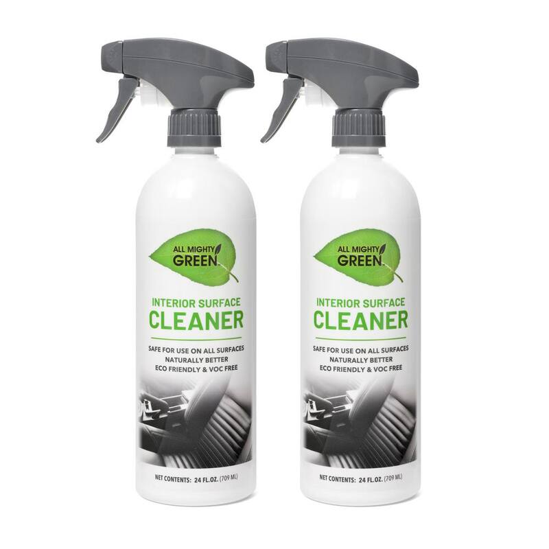 ALL MIGHTY GREEN 24 oz. Automotive Interior Surface Cleaner; Eco-Friendly; VOC Free; Non-Toxic; Trigger Spray Bottle(2-Pack) - AMG-IC2400-01EC