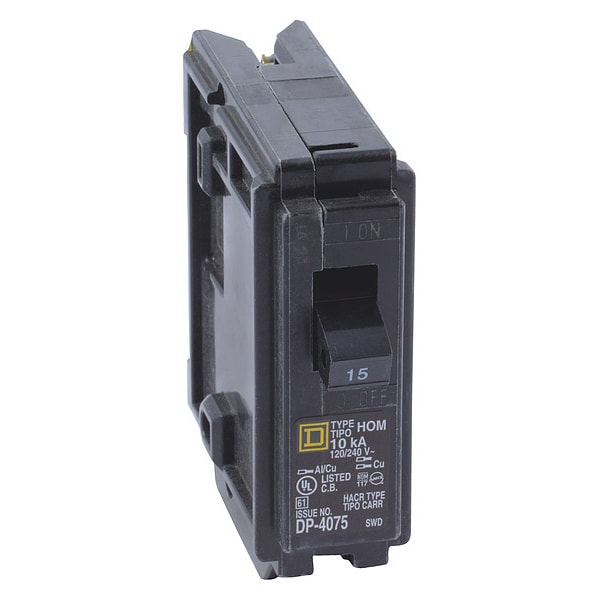 Square D Miniature Circuit Breaker, HOM Series, 20A, 1 Pole, 120/240V AC, 10kA - HOM120HM