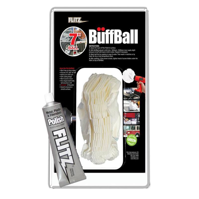Flitz 7 in. X-Large White Original Buff-Ball in Clamshell - WB 201