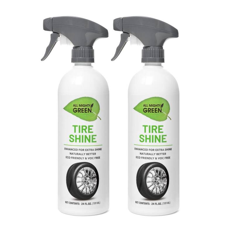 ALL MIGHTY GREEN 24 oz. Automotive Tire Shine, Eco-Friendly; VOC Free; Non-Toxic; Trigger Spray Bottle(2-pack) - AMG-TS2400-01EC