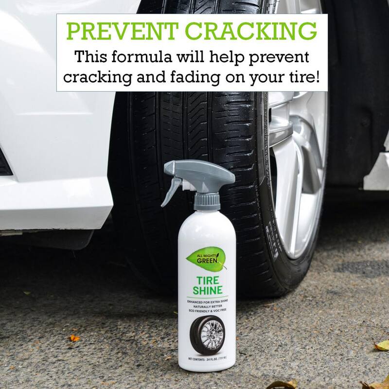 ALL MIGHTY GREEN 24 oz. Automotive Tire Shine, Eco-Friendly; VOC Free; Non-Toxic; Trigger Spray Bottle(2-pack) - AMG-TS2400-01EC