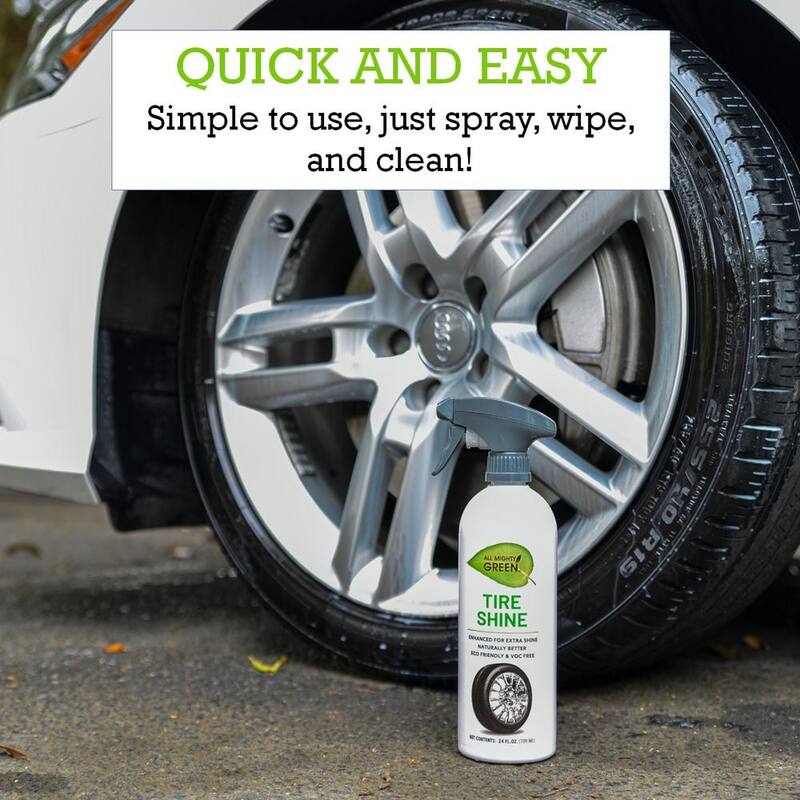ALL MIGHTY GREEN 24 oz. Automotive Tire Shine, Eco-Friendly; VOC Free; Non-Toxic; Trigger Spray Bottle(2-pack) - AMG-TS2400-01EC