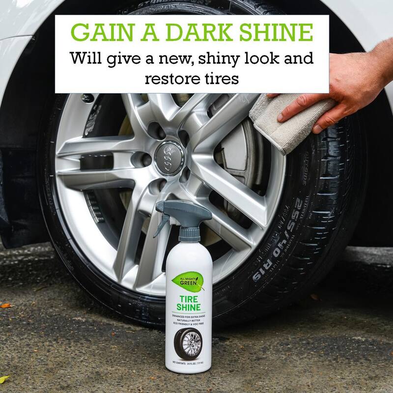 ALL MIGHTY GREEN 24 oz. Automotive Tire Shine, Eco-Friendly; VOC Free; Non-Toxic; Trigger Spray Bottle(2-pack) - AMG-TS2400-01EC