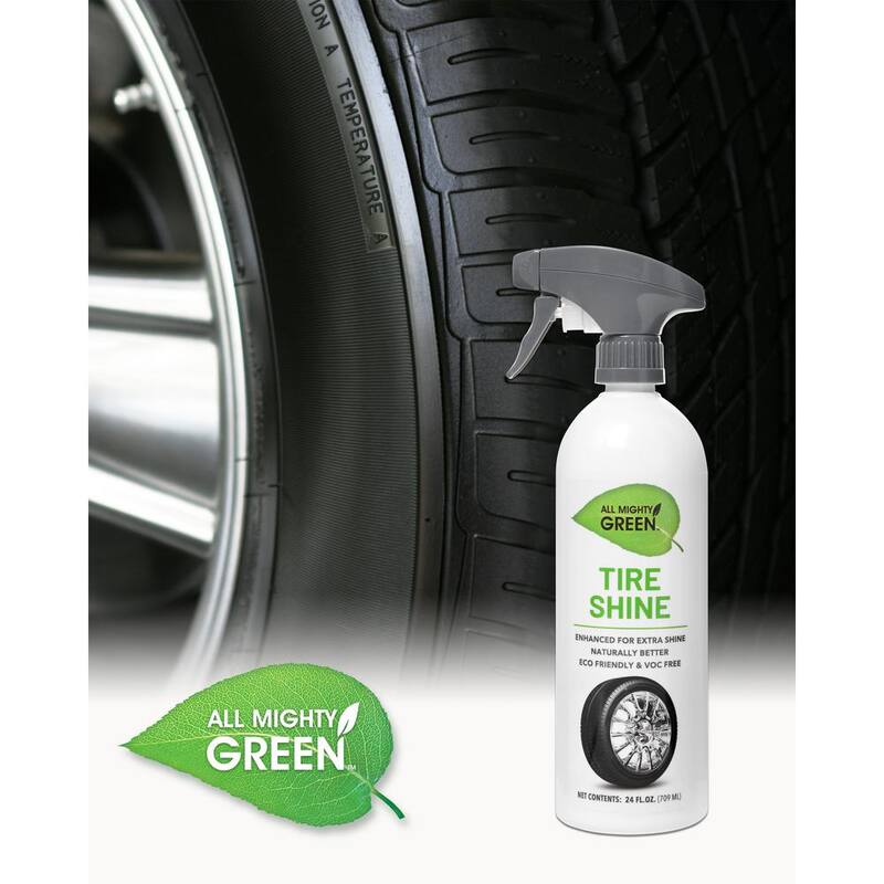 ALL MIGHTY GREEN 24 oz. Automotive Tire Shine, Eco-Friendly; VOC Free; Non-Toxic; Trigger Spray Bottle(2-pack) - AMG-TS2400-01EC