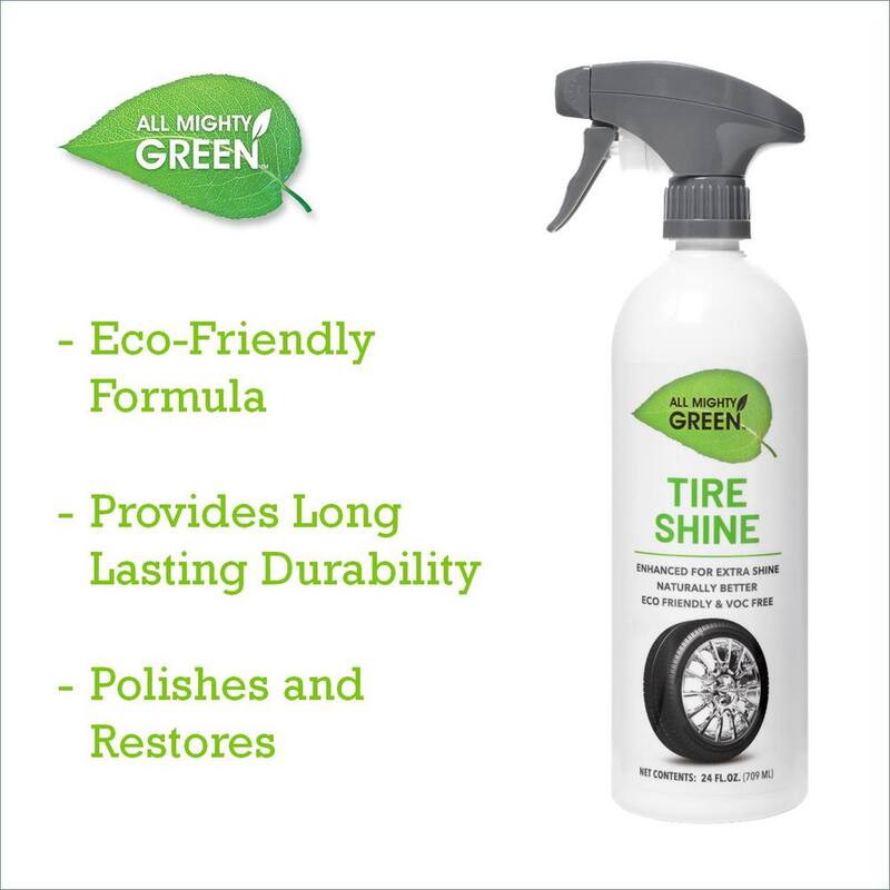 ALL MIGHTY GREEN 24 oz. Automotive Tire Shine, Eco-Friendly; VOC Free; Non-Toxic; Trigger Spray Bottle(2-pack) - AMG-TS2400-01EC