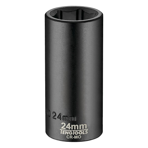 Teng Tools 24MM 1/2 Inch Drive ANSI 6 Point Metric Deep Chrome Molybdenum Impact Socket - 920624AN