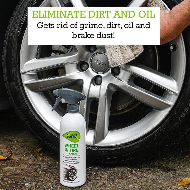 ALL MIGHTY GREEN 24 oz. Automotive Wheel and Tire Cleaner; Eco-Friendly; VOC Free; Non-Toxic; Trigger Spray Bottle(2-pack) - AMG-WC2400-01EC