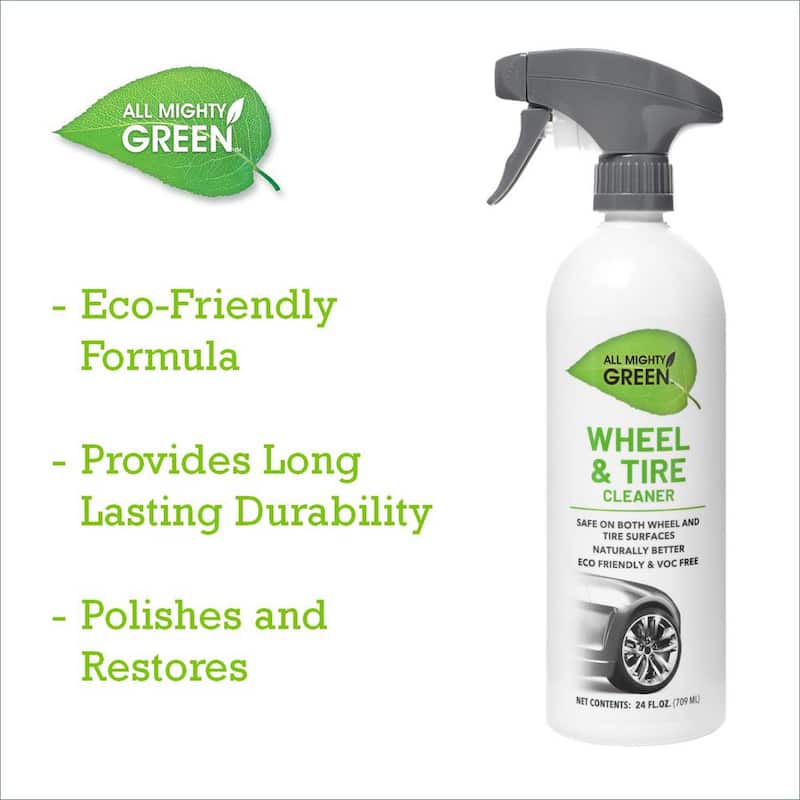 ALL MIGHTY GREEN 24 oz. Automotive Wheel and Tire Cleaner; Eco-Friendly; VOC Free; Non-Toxic; Trigger Spray Bottle(2-pack) - AMG-WC2400-01EC