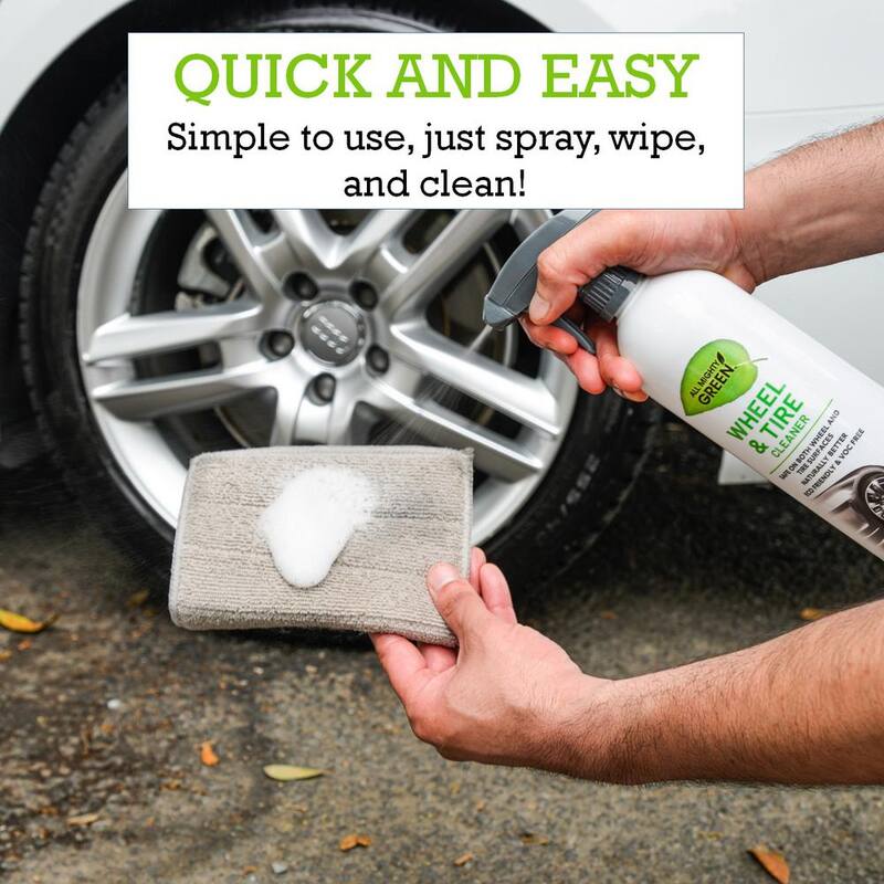 ALL MIGHTY GREEN 24 oz. Automotive Wheel and Tire Cleaner; Eco-Friendly; VOC Free; Non-Toxic; Trigger Spray Bottle(2-pack) - AMG-WC2400-01EC