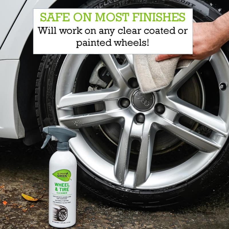 ALL MIGHTY GREEN 24 oz. Automotive Wheel and Tire Cleaner; Eco-Friendly; VOC Free; Non-Toxic; Trigger Spray Bottle(2-pack) - AMG-WC2400-01EC