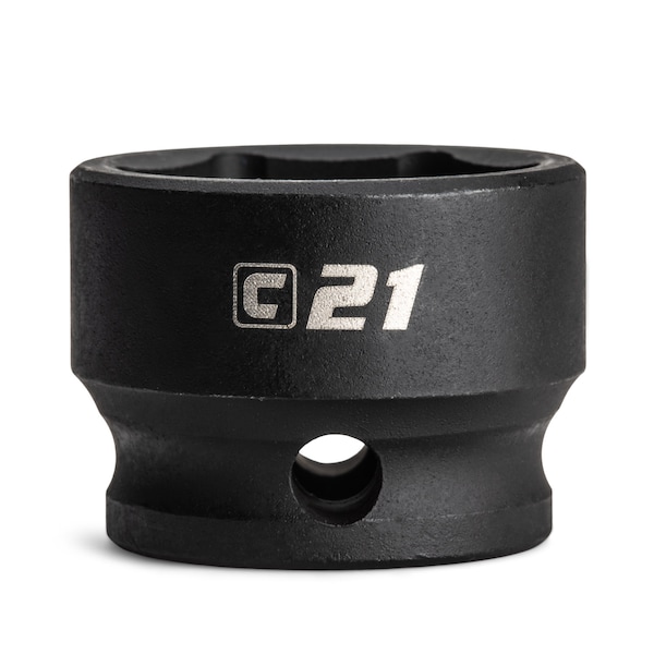 Capri Tools 21 mm Stubby Impact Socket, 3/8 in. Drive, 6 Point, Metric - CP53441