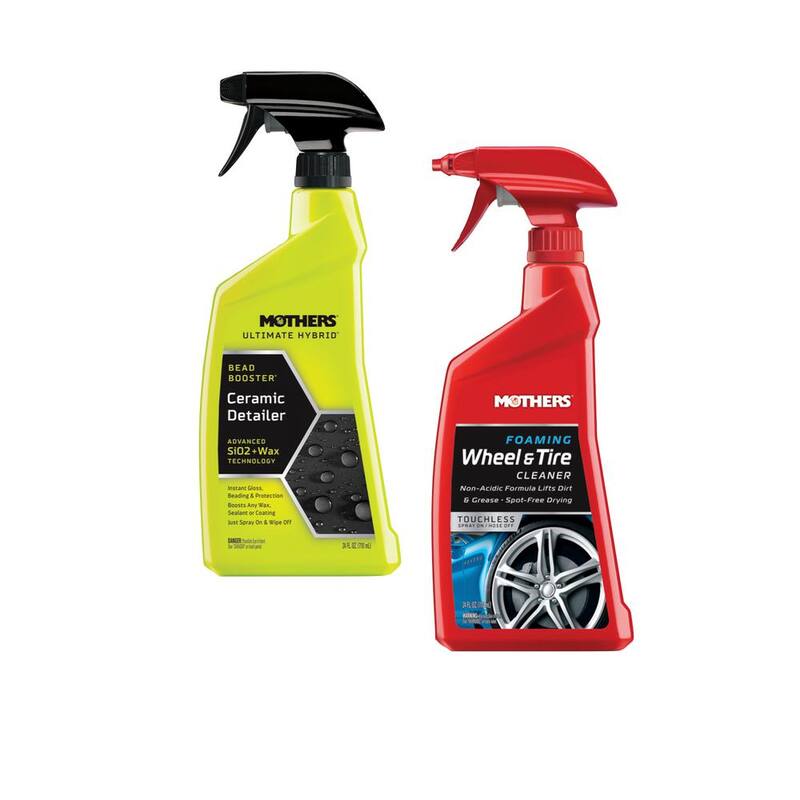 MOTHERS 24 oz. Ultimate Hybrid Ceramic Detailer Spray + 24 oz. Foaming Wheel and Tire Cleaner Spray Car Cleaning Kit - 400003