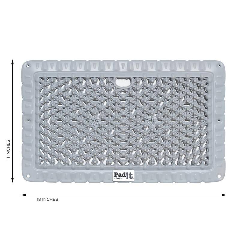 GelPro Pad-It Grey 11 in. x 18 in. Lightweight Stadium Seat/Kneeling Pad - 118-00-1118-2