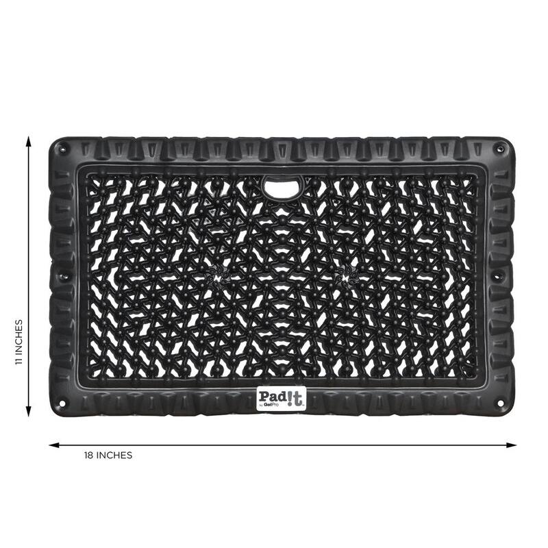 GelPro Pad-It Black 11 in. x 18 in. Lightweight Stadium Seat/Kneeling Pad - 118-00-1118-1