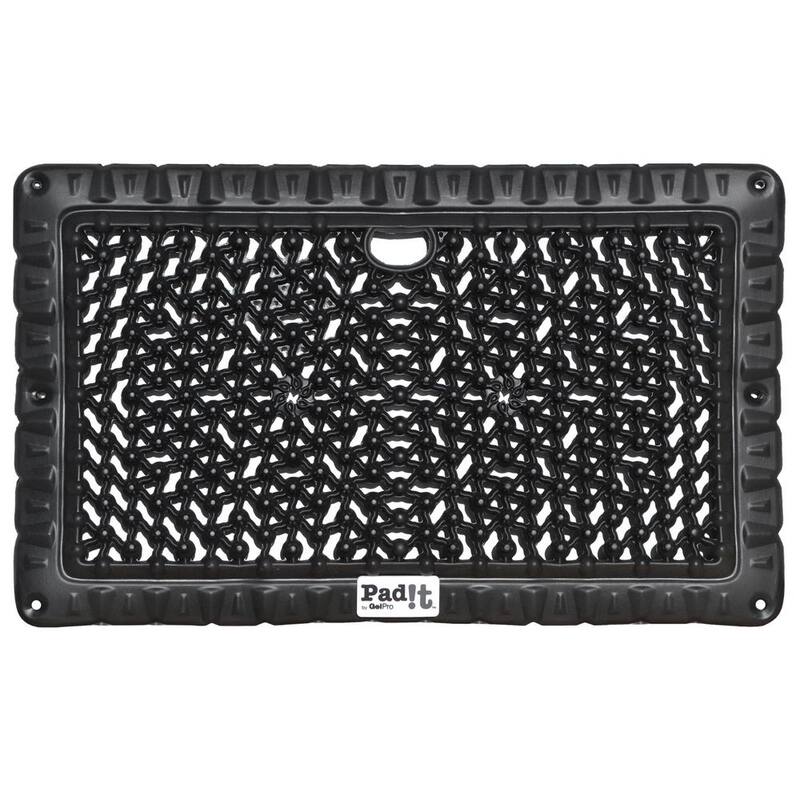 GelPro Pad-It Black 11 in. x 18 in. Lightweight Stadium Seat/Kneeling Pad - 118-00-1118-1
