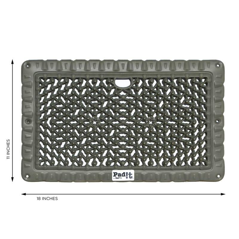 GelPro Pad-It Green 11 in. x 18 in. Lightweight Stadium Seat/Kneeling Pad - 118-00-1118-3