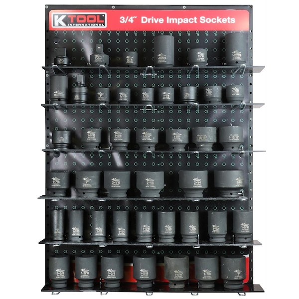 K-Tool International Impact Sockets Display, 3/4" Drive - KTI0840