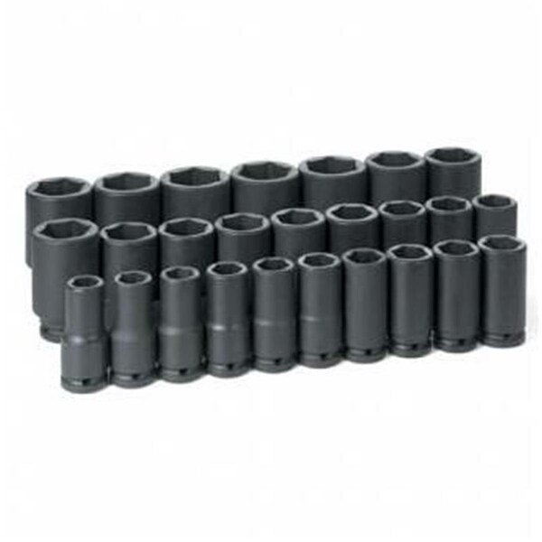 Light House Beauty 0.75 in. Drive 19 - 50 mm Deep Metric Master Set, 26 Piece - LI3488438