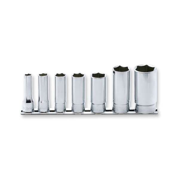 Ko-Ken Socket set Whitworth 1/8-1/2 6 Point 200mm 7 pieces 3/8 Sq. Drive - RS3300W/7