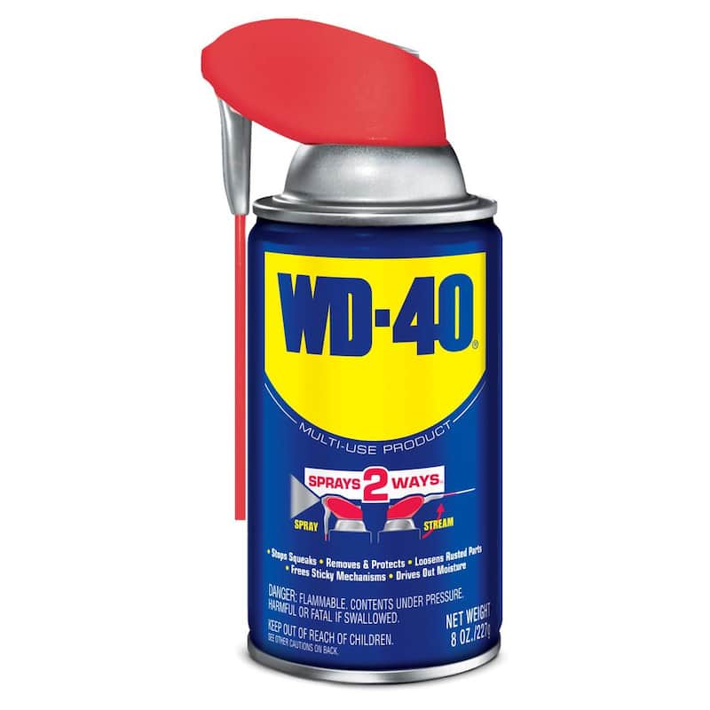 WD-40 8 oz. Original WD-40 Formula, Multi-Purpose Lubricant Spray with Smart Straw - 110057