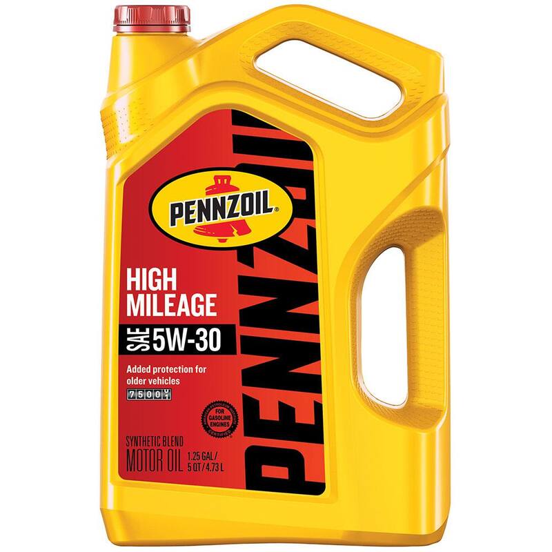 Pennzoil High Mileage SAE 5W-30 Synthetic Blend Motor Oil 5 Qt. - 550045218