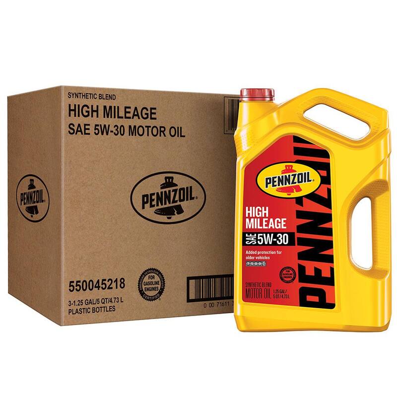 Pennzoil High Mileage SAE 5W-30 Synthetic Blend Motor Oil 5 Qt. - 550045218