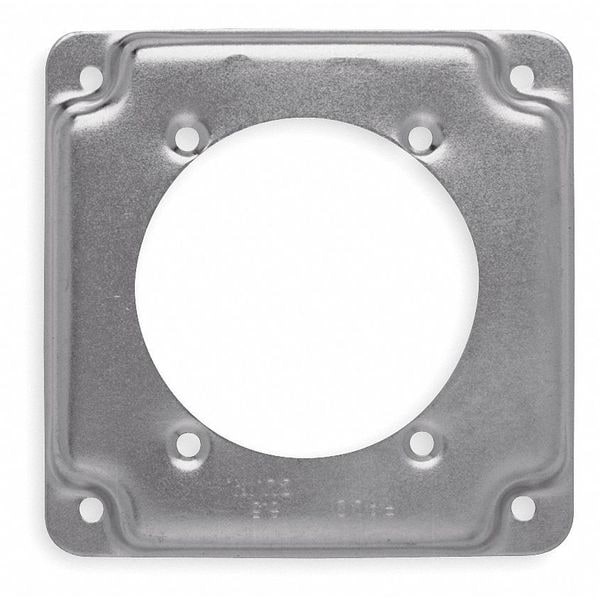Raco Electrical Box Cover, Square Box Type, 2 Gangs, Square, Galvanized Zinc, Single Receptacle Cover - 813C