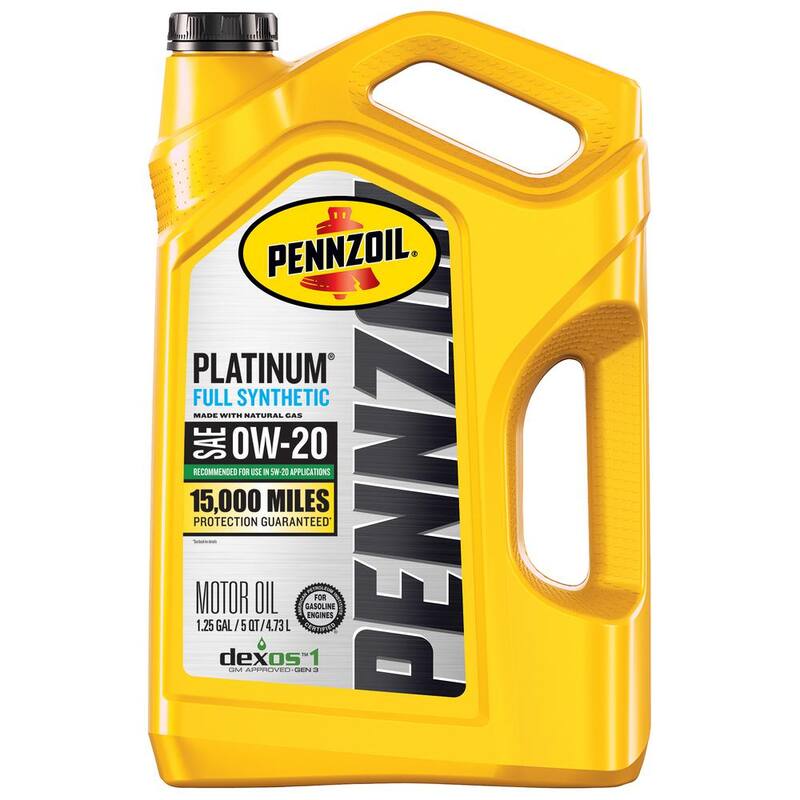 Pennzoil Platinum SAE 0W-20 Full Synthetic Motor Oil 5 Qt. - 550046127