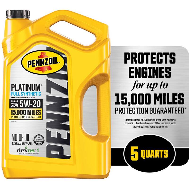 Pennzoil Platinum SAE 5W-20 Full Synthetic Motor Oil 5 Qt. - 550046122