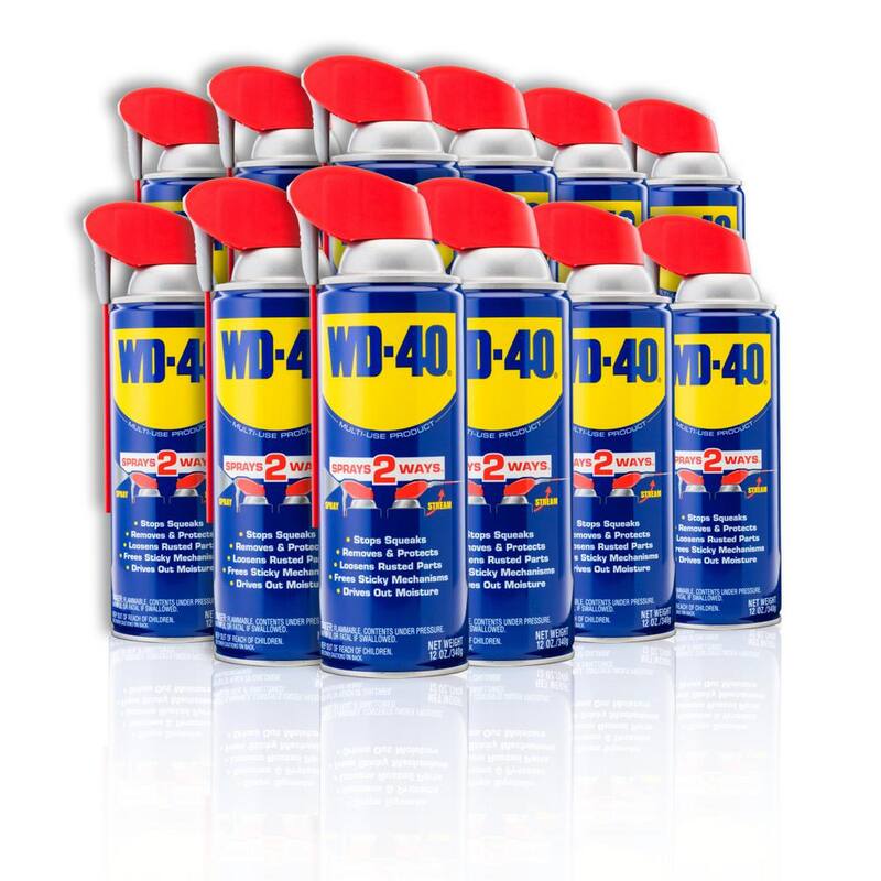 WD-40 12 oz. Original WD-40 Formula, Multi-Purpose Lubricant Spray with Smart Straw (12-Pack) - 611796