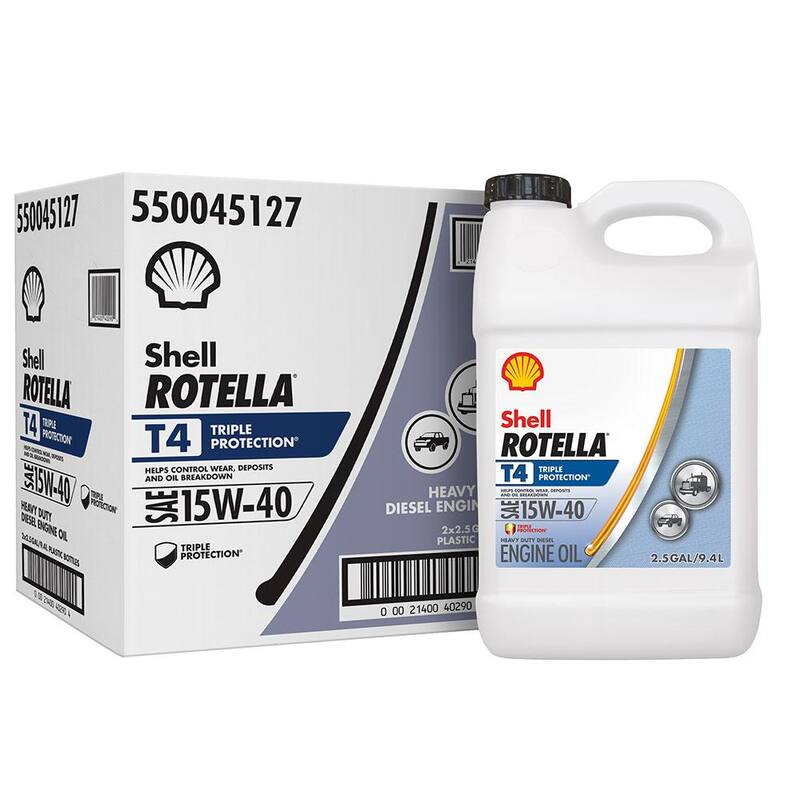 Shell Rotella T4 Triple Protection SAE 15W-40 Diesel Motor Oil 2.5 Gal. - 550045127