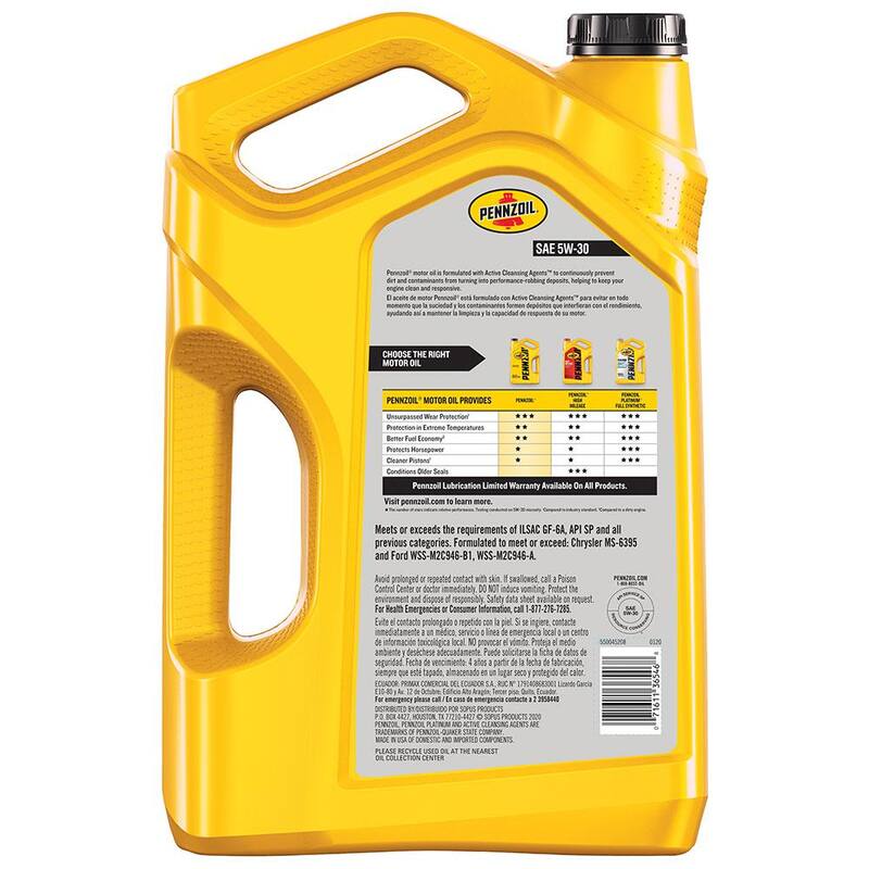 Pennzoil SAE 5W-30 Motor Oil 5 Qt. - 550045208