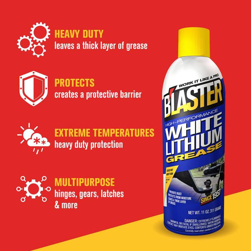 Blaster 11 oz. High-Performance White Lithium Grease Spray - 16-LG