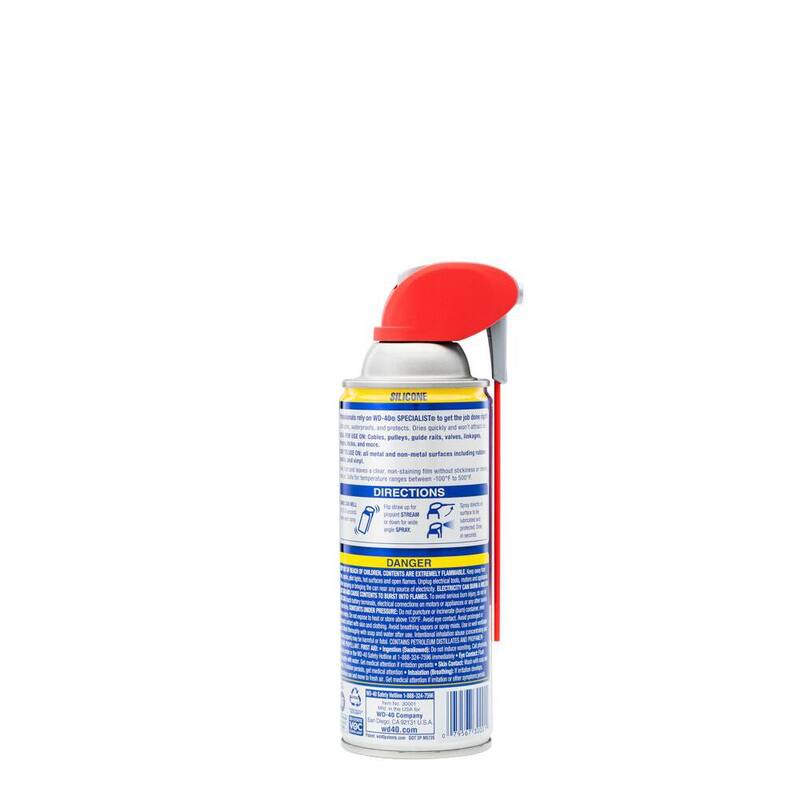 WD-40 SPECIALIST 11 oz. Silicone, Quick-Drying Lubricant with Smart Straw Spray - 300012