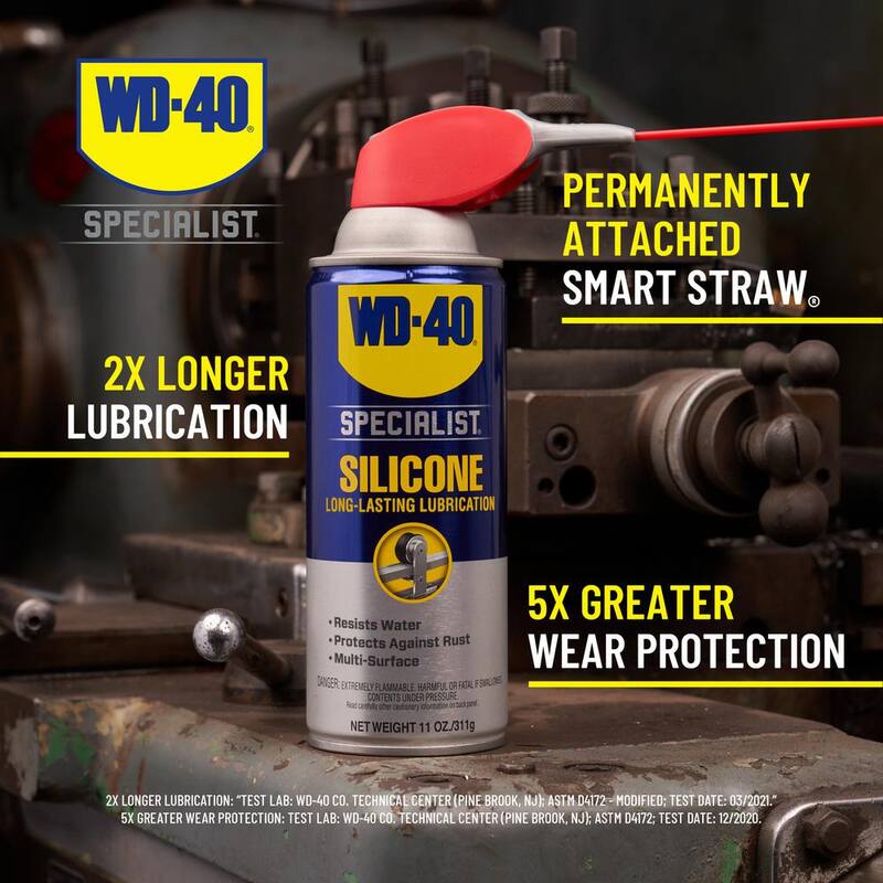 WD-40 SPECIALIST 11 oz. Silicone, Quick-Drying Lubricant with Smart Straw Spray - 300012