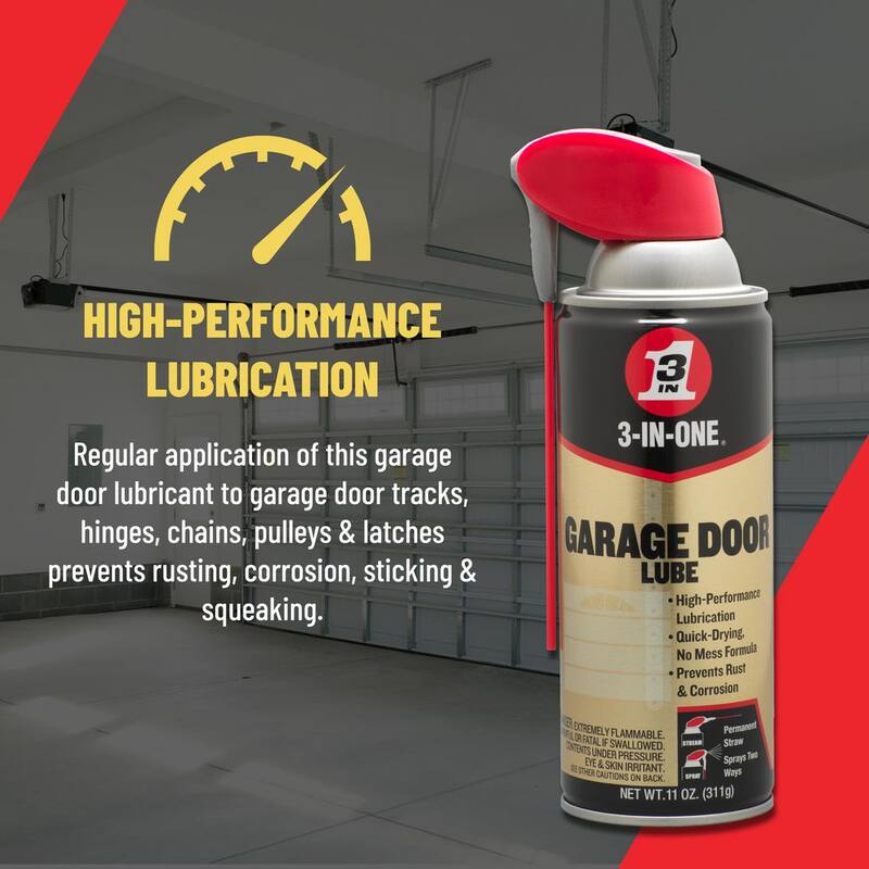 3-IN-ONE 11 oz. Garage Door Lube with Smart Straw Spray - 100584