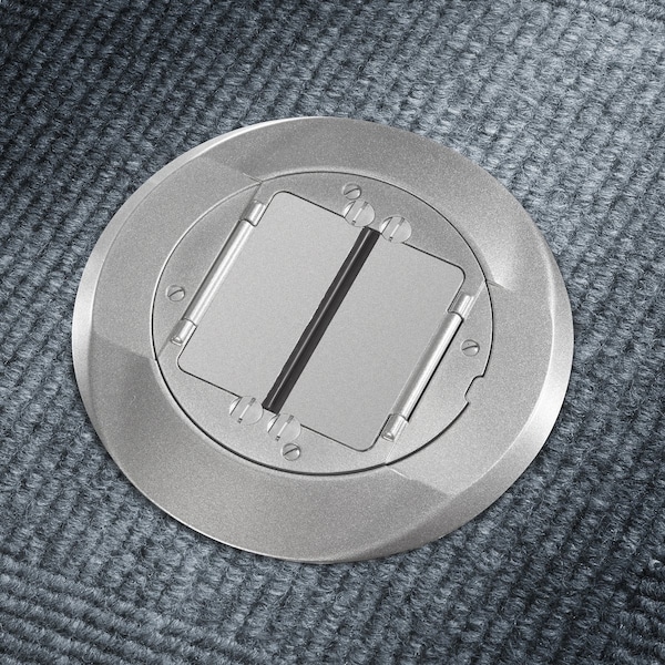 Hubbell Wiring Device-Kellems Electrical Box Cover, 2 Gangs, Round, Aluminum, Flush Cover - S1CFCAL