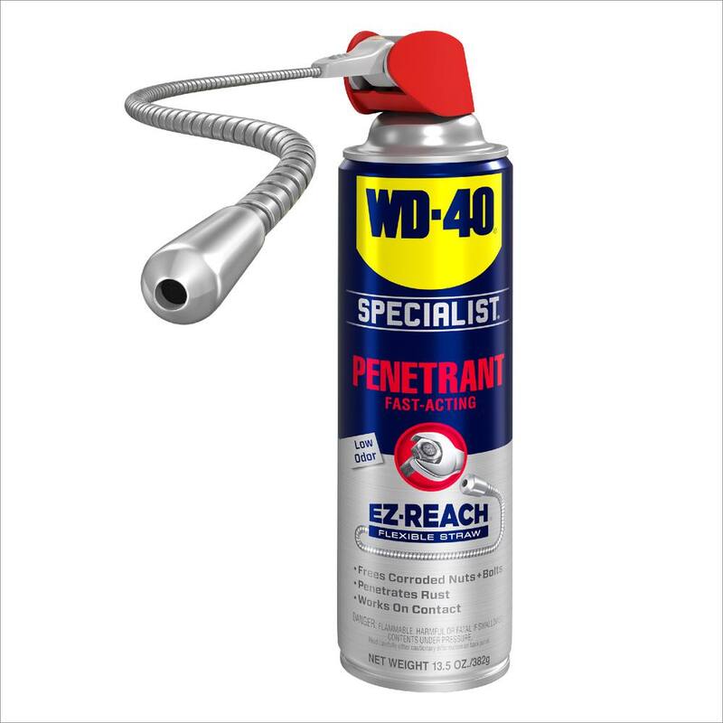 WD-40 SPECIALIST 13.5 oz. Penetrant with EZ-Reach, Fast-Acting Formula with Flexible Straw Spray - 30048