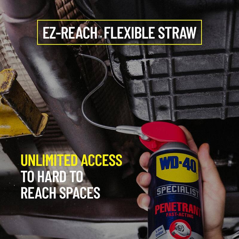 WD-40 SPECIALIST 13.5 oz. Penetrant with EZ-Reach, Fast-Acting Formula with Flexible Straw Spray - 30048