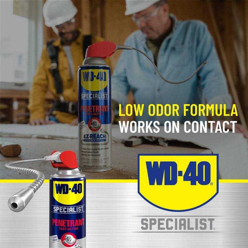 WD-40 SPECIALIST 13.5 oz. Penetrant with EZ-Reach, Fast-Acting Formula with Flexible Straw Spray - 30048
