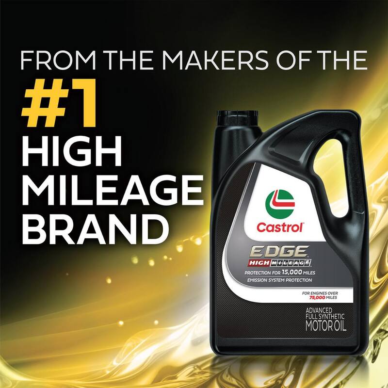 CASTROL EDGE High Mileage 5W-30 Advanced Full Synthetic Motor Oil, 5 qt. - 15906E
