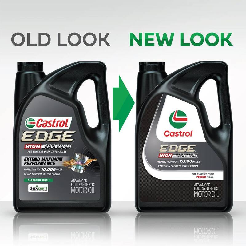 CASTROL EDGE High Mileage 5W-30 Advanced Full Synthetic Motor Oil, 5 qt. - 15906E