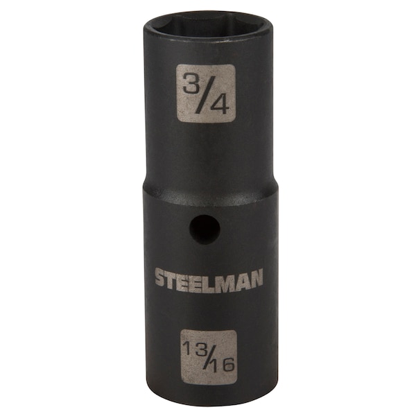 Steelman 1/2-Inch Drive 6-Point Thin-Wall Impact Flip Socket, 3/4-Inch x 13/16-Inch - 99562