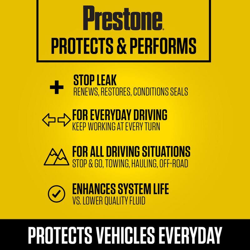 Prestone Power Steering Fluid plus Stop Leak - 32 fl. oz. - Anti-wear, 50,000 Mile - AS263Y