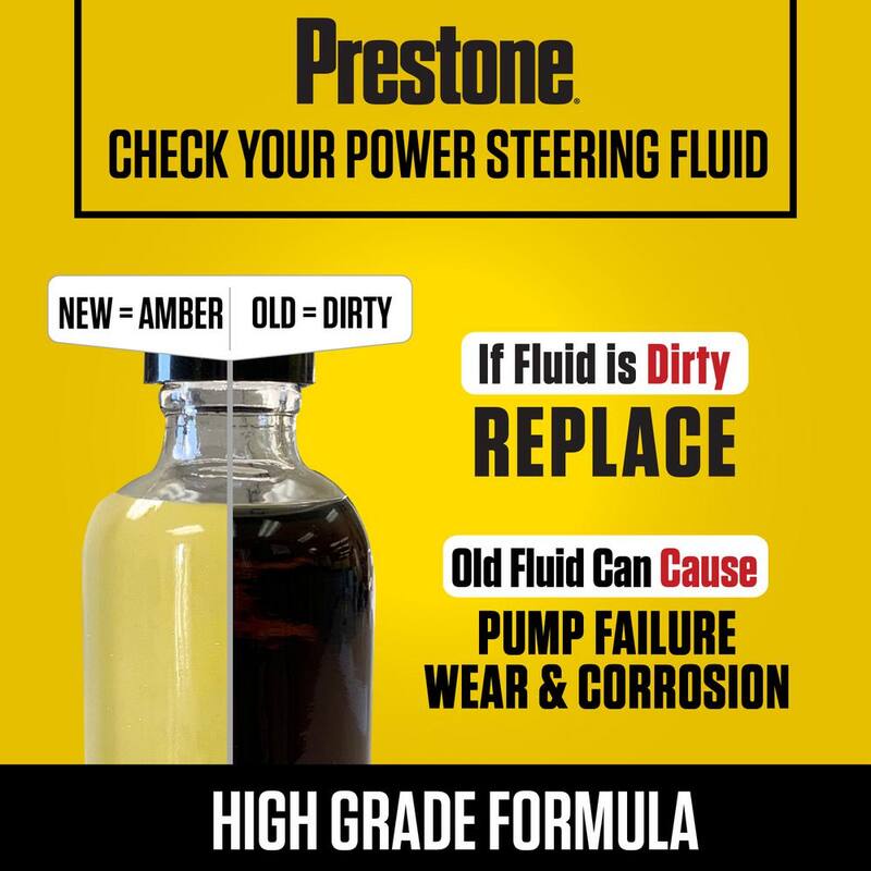 Prestone Power Steering Fluid plus Stop Leak - 32 fl. oz. - Anti-wear, 50,000 Mile - AS263Y